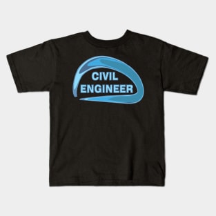 Blue Civil Engineer Kids T-Shirt